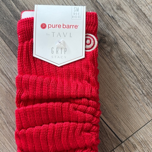 NEW Limited Edition Pure Barre Stacy Grip Sock Candy Apple Red - Picture 2 of 8